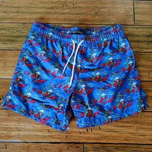 Slate & Stone Blue Island Print Swim Shorts
